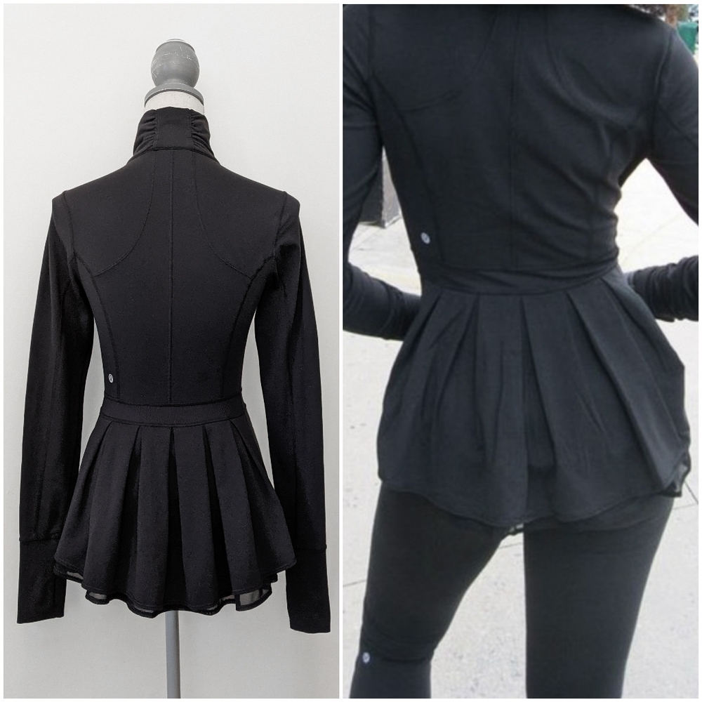 lululemon athletica Black Peplum Zip-Up Jacket